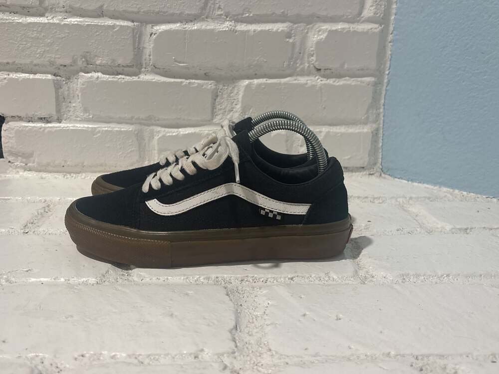 Vans Skate Old Skool Black/Gum Skate Shoes, Men’s size 6.5 pop cush